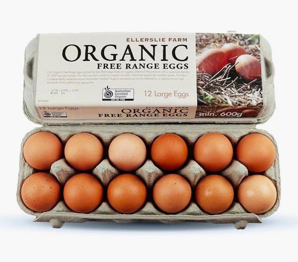 Dozen Pastured Eggs Jumbo 800gm - Certified Organic - Ellerise Farms- QLD